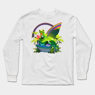 Frog double rainbow Long Sleeve T-Shirt